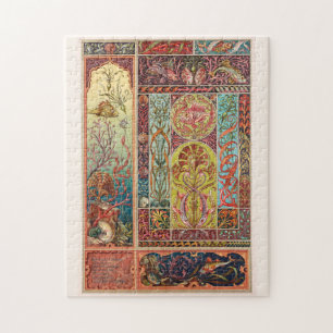 Puzzle Vie sous-marine, aquarium Art nouveau