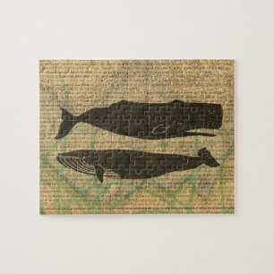 Puzzle Vieille Baleine Nautique Océan Vie Maritime Antiq