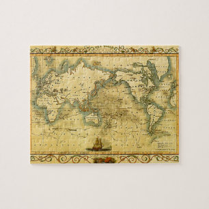 Puzzle Vieille carte antique du monde