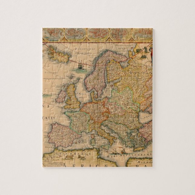 Puzzle Vieille carte de l'Europe (Vertical)