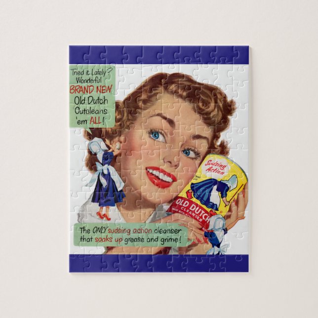 Puzzle Vieille femme néerlandaise de nettoyage (Vertical)