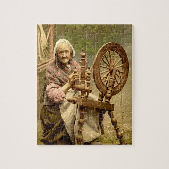 Puzzle Vieille fileuse de laine irlandaise (Vertical)