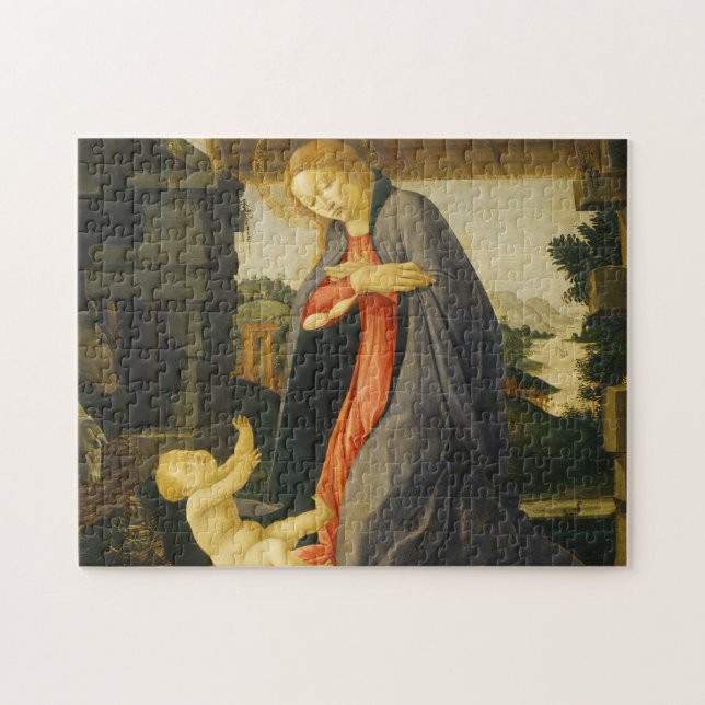 Puzzle Vierge Adorant Enfant Sandro Botticelli peinture (Horizontal)