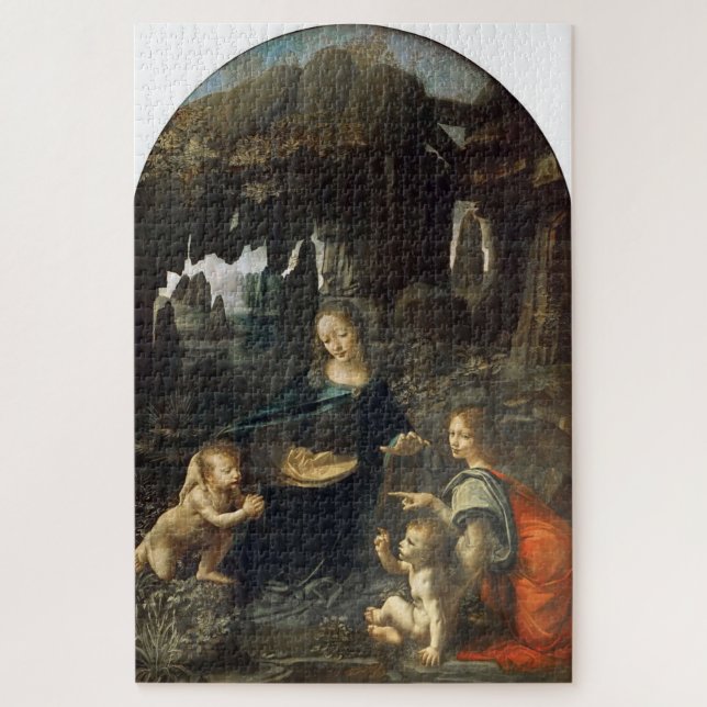 Puzzle Vierge aux rochers–Léonard de Vinci. Première vers (Vertical)