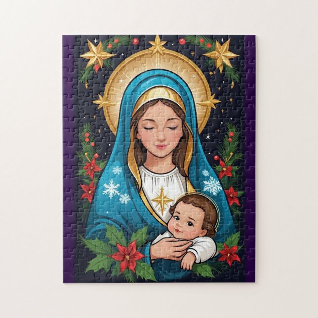 Puzzle Vierge catholique chrétienne Marie Noël (Vertical)