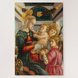 Puzzle Vierge et enfant aux anges par Botticelli