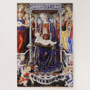 Puzzle Vierge et Enfant Enthronisés avec Ange jouant de l