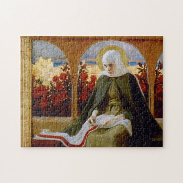 Puzzle Vierge Marie dans le jardin de roses (Albert Edelf (Horizontal)