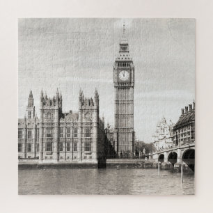 Puzzle Vieux Londres, noir et blanc.