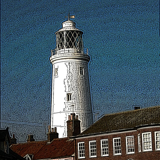 Puzzle vieux phare traditionnel en ville côtière anglaise (Créateur téléchargé)