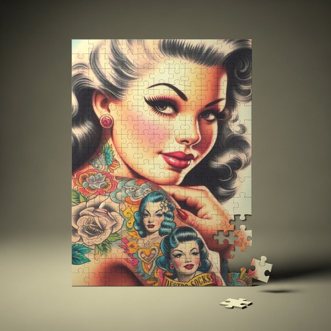 Puzzle Vieux Tatouage de l'école Pin-up (Créateur téléchargé)