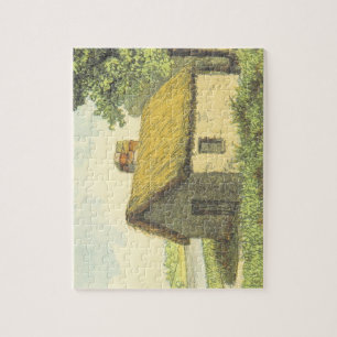 Puzzle Vieux, vintage, rustique cottage avec un toit