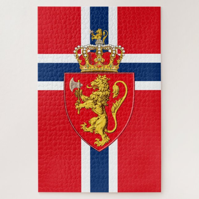 Puzzle Viking Norvège nordique Drapeau norvégien / blason (Vertical)