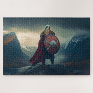 Puzzle Viking scandinave en mailles de chaîne regardant l