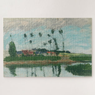 Puzzle Village au bord d'un étang (1869) par Pissarro