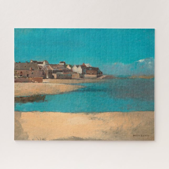 Puzzle Village by the Sea in Brittany by Odilon Redon (Horizontal)