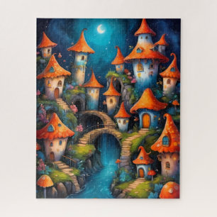 Puzzle Village Champignon Fantastique la Nuit