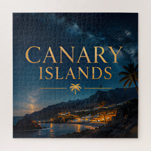 Puzzle Village Coloré des Îles Canaries au Bord de la Mer