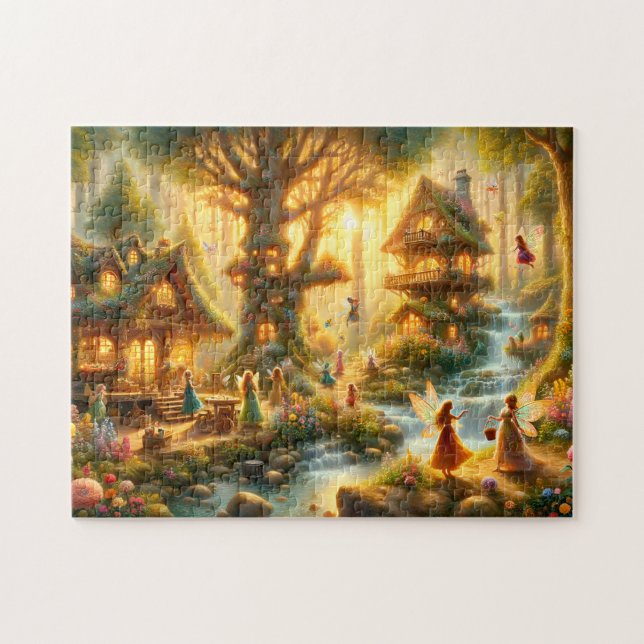Puzzle Village de Fées Maisons de Fées Magiques Cascade (Horizontal)