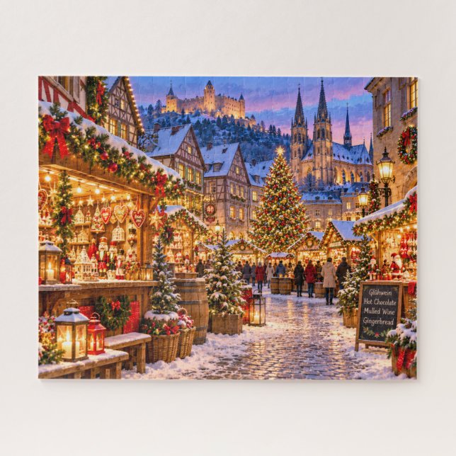 Puzzle Village de Noël Marché (Horizontal)