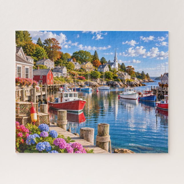 Puzzle Village de pêche côtière (Horizontal)