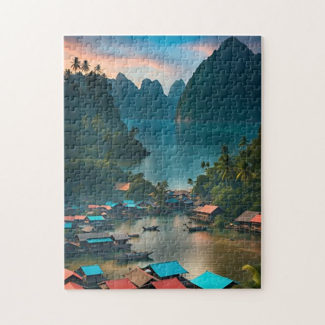 Puzzle Village de pêcheurs indonésien  (Vertical)