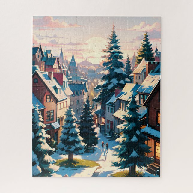Puzzle Village d'hiver enchanteur  (Vertical)