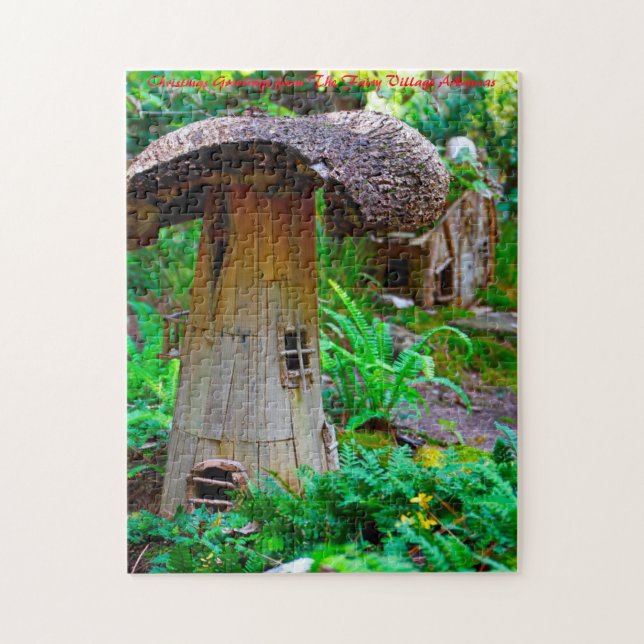 Puzzle Village féerique de l'Arkansas. Vœux de Noël (Vertical)