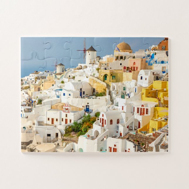 Puzzle Village historique coloré Oia Santorin Grèce (Horizontal)