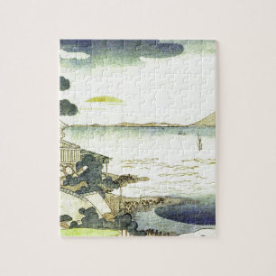 Puzzle Village japonais vintage par l'art de bois de