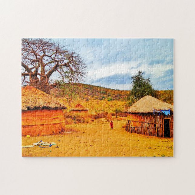 Puzzle Village Massai en Tanzanie (Horizontal)
