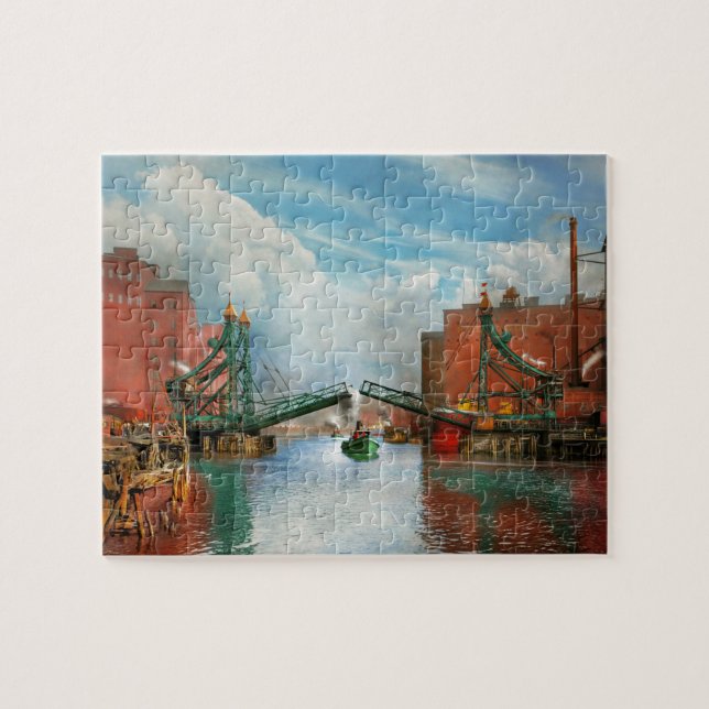 Puzzle Ville - Buffalo NY - le pont original du Michigan (Horizontal)