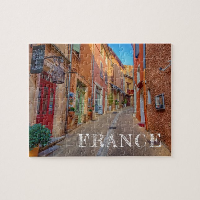 Puzzle Ville colorée sur une colline française (Horizontal)
