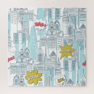 Puzzle Ville de la bande dessinée : motif vintage