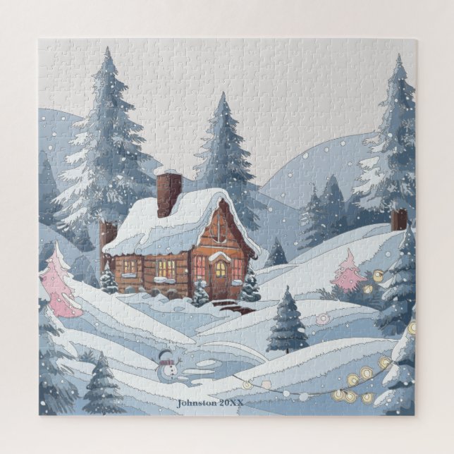 Puzzle Ville de Noël d'hiver confortable (Vertical)