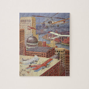 Puzzle Ville de science-fiction vintage, Steam Punk victo