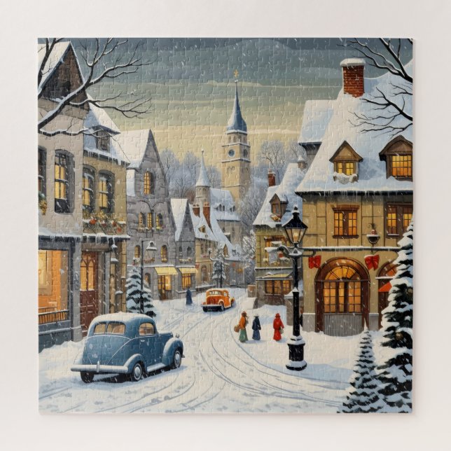 Puzzle Ville d'hiver rétro (Vertical)