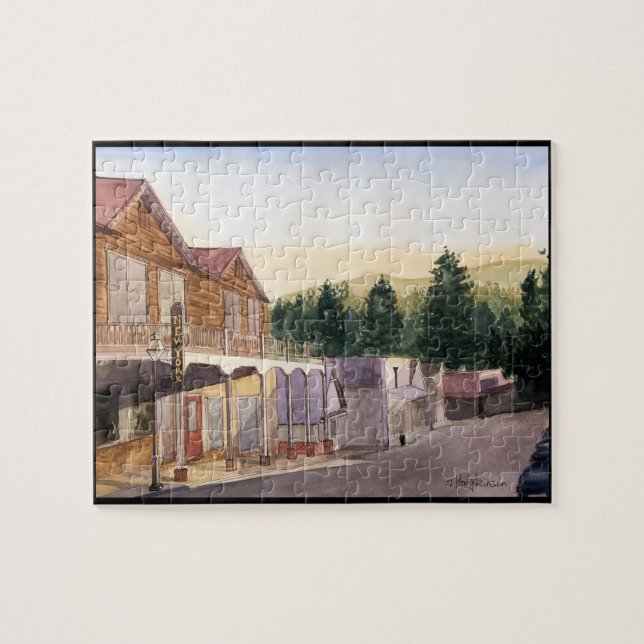 PUZZLE VILLE DU NEVADA, LA CALIFORNIE,    AQUARELLE (Horizontal)