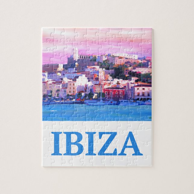Puzzle Ville et port d'Ibiza de rétro affiche vieux (Vertical)