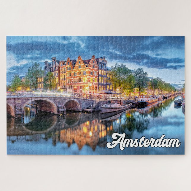 Puzzle Ville Historique D'Amsterdam, Pays-Bas (Horizontal)