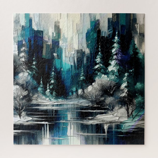 Puzzle Ville peinte - Scène d'hiver 1006 (Vertical)