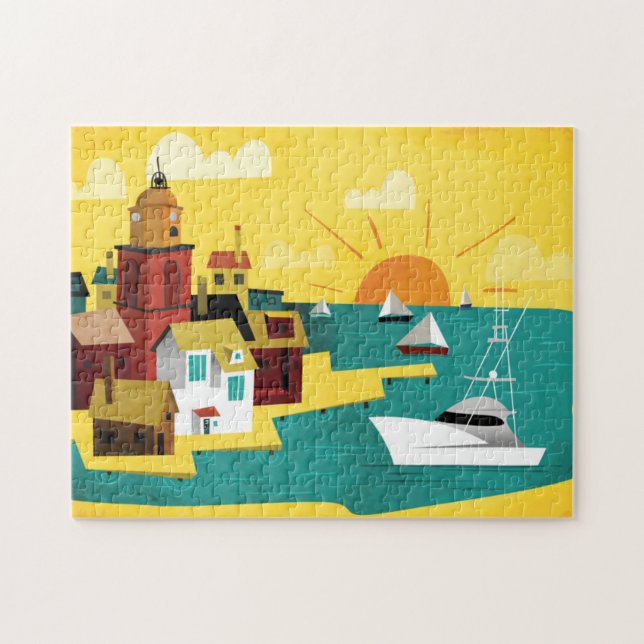 Puzzle Ville portuaire abstraite (Horizontal)