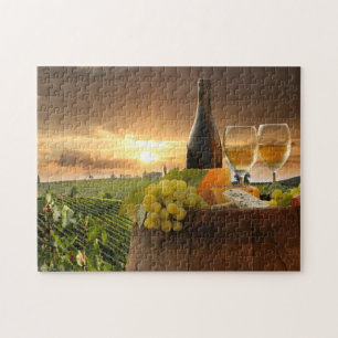 Puzzle Vin Blanc Avec Barre Sur Vignoble En Chianti