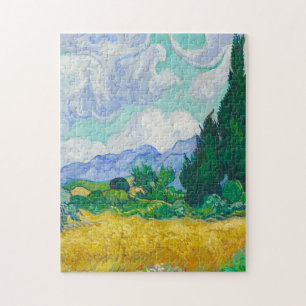 Puzzle Vincent van Gogh - A Wheatfield, avec Cyprès