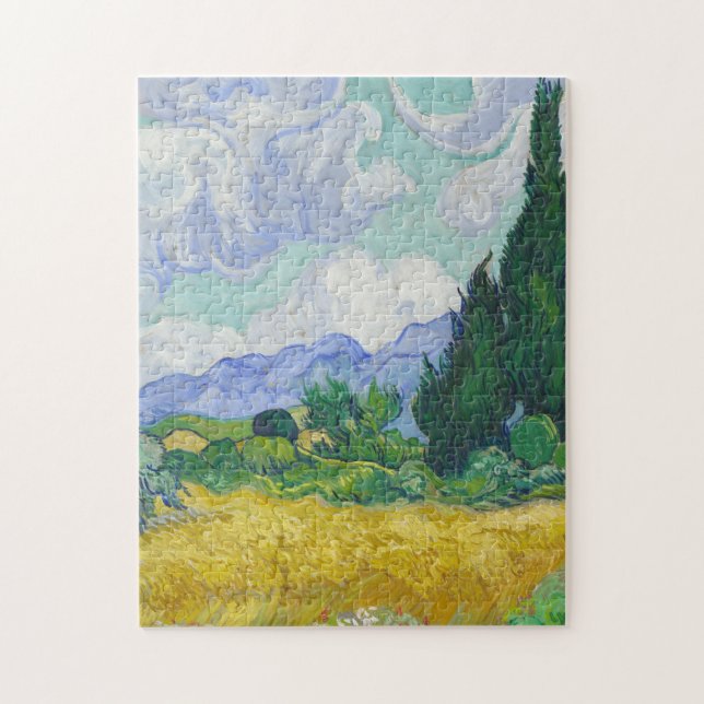Puzzle Vincent van Gogh - A Wheatfield, avec Cyprès (Vertical)