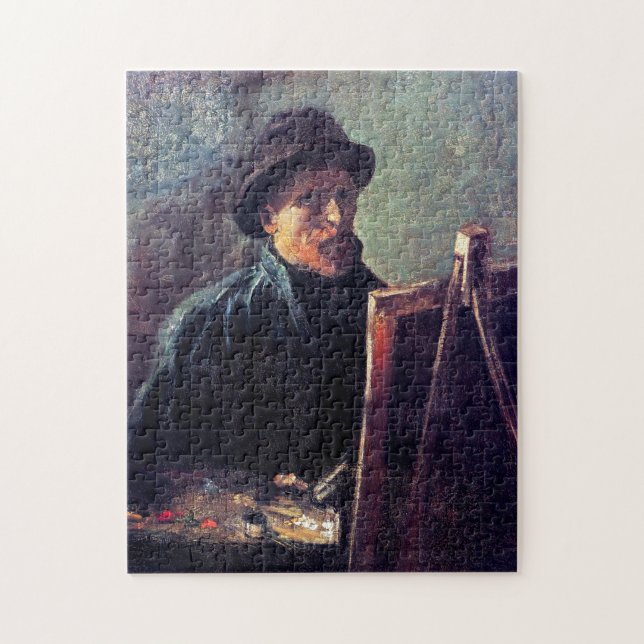 Puzzle Vincent Van Gogh - Autoportrait chapeau de feutre  (Vertical)