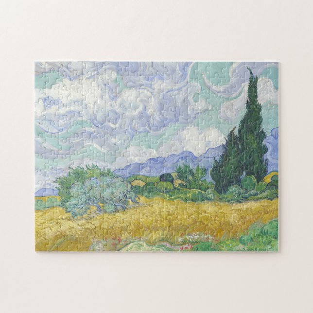 Puzzle Vincent Van Gogh, Champ de blé avec cyprès (Horizontal)