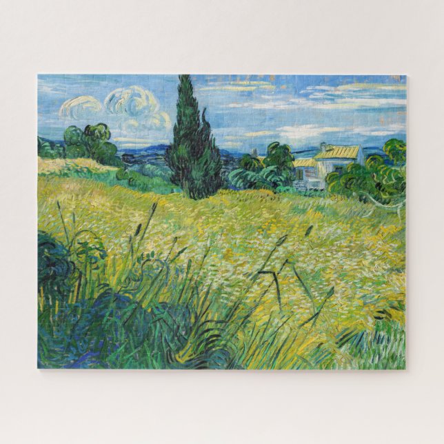 Puzzle Vincent van Gogh - Champ de blé vert avec Cypress (Horizontal)