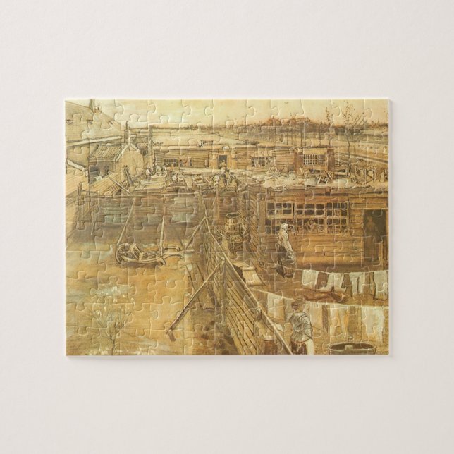 Puzzle Vincent van Gogh - Chantier de charpentier et buan (Horizontal)