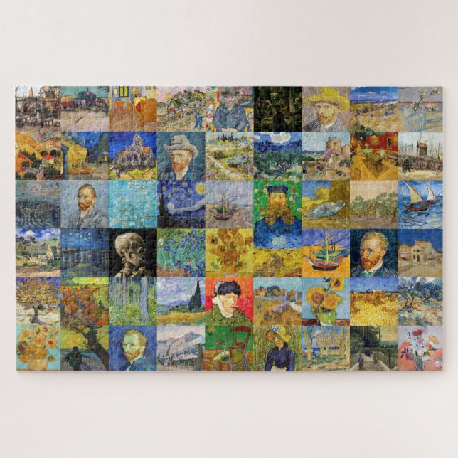Puzzle Vincent van Gogh - chefs-d'oeuvre Mosaic Patchwork (Horizontal)